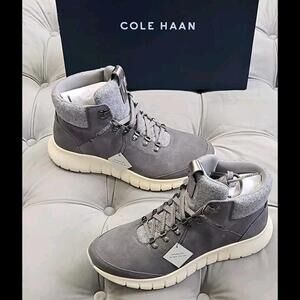 Cole Haan Grand ZG Field Hiker W29505 Grey Suede Lace Up Boots Womens 10.5 $300